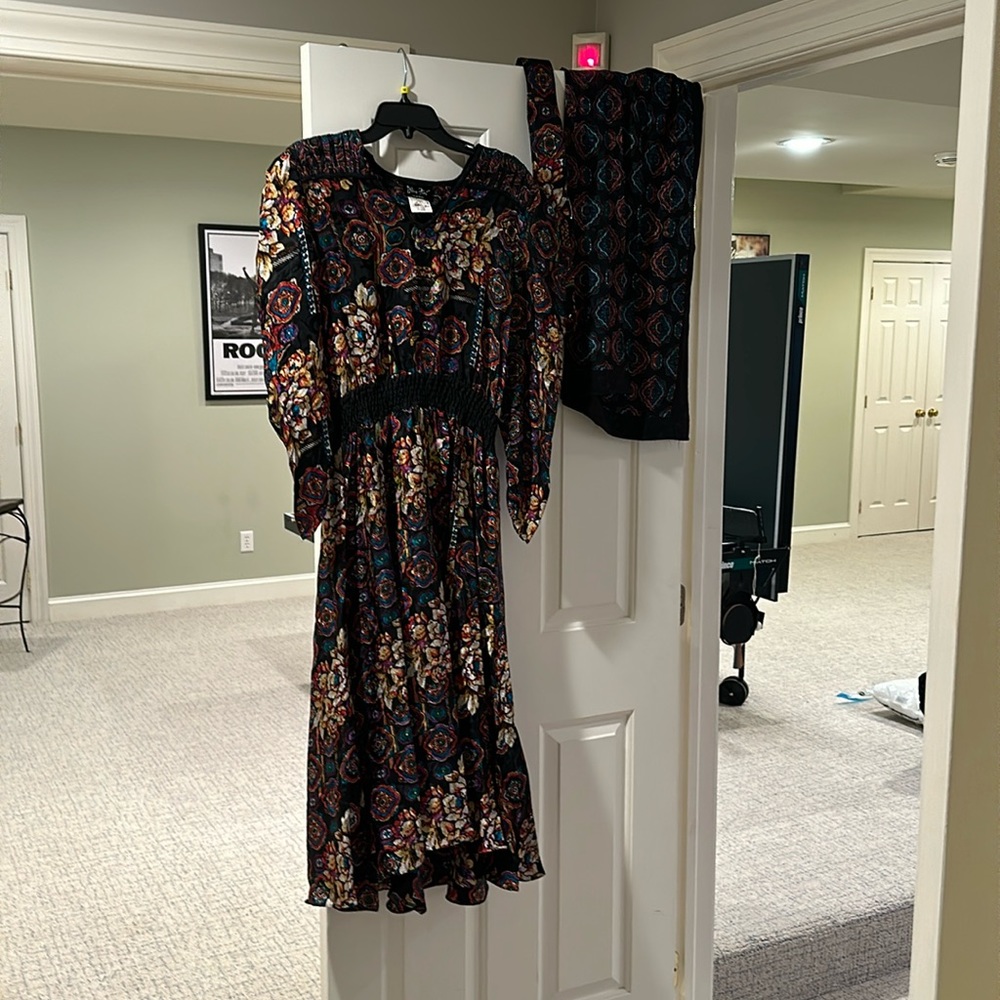 Diane Freis dress with scarf and belt